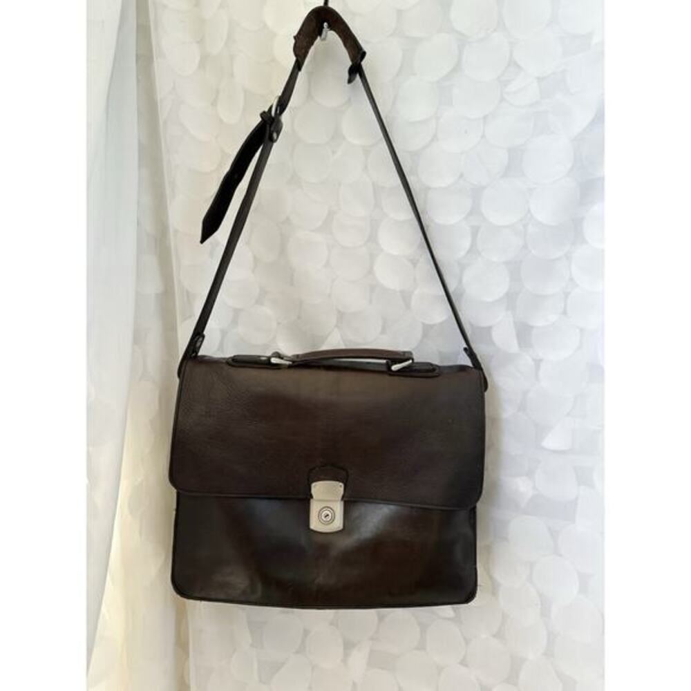 Wilsons Leather Messenger Shoulder Bag Brown Leather Commute Travel Work